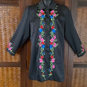 NYGARD - Long Black embroidered Jacket 16W